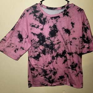 Pink and Black Tie-Dye T-Shirt Size M/L